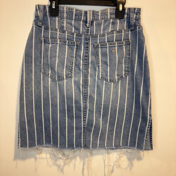 WASH LAB - BLUE STRIPE MINI SKIRT - SIZE 27 -DENIM SKIRT - Picture 8 of 8